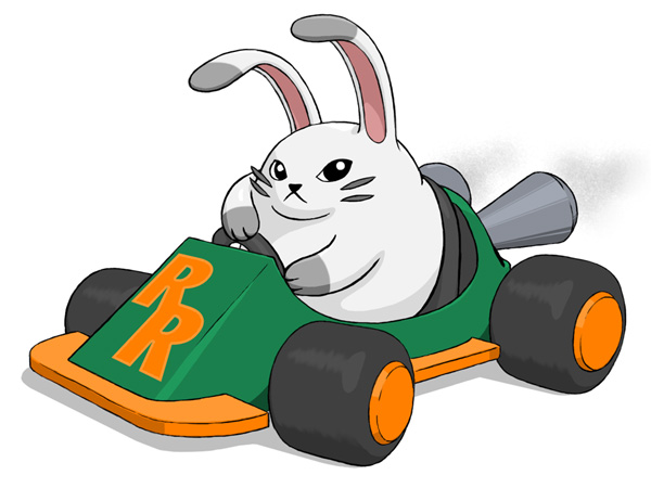 [ Artwork of Chubbit in a racing kart ]