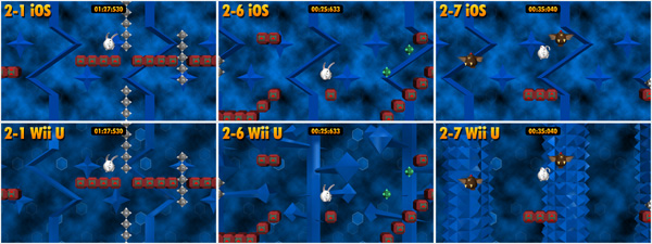 Chubbins World 2, iOS Wii U Comparison